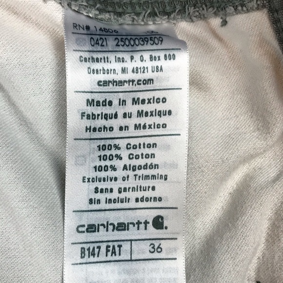 Carhartt B147 FAT Men’s Workwear Gray Construction Outdoor Shorts Size 36 - Picture 6 of 6